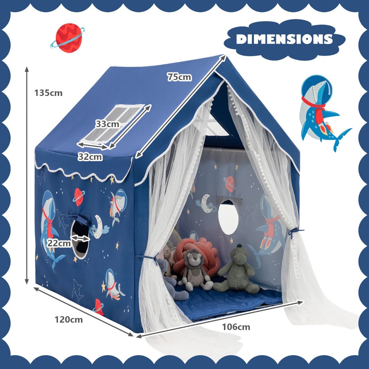 Explorative Kids Play Tent: Comfortable Space for Learning and Play