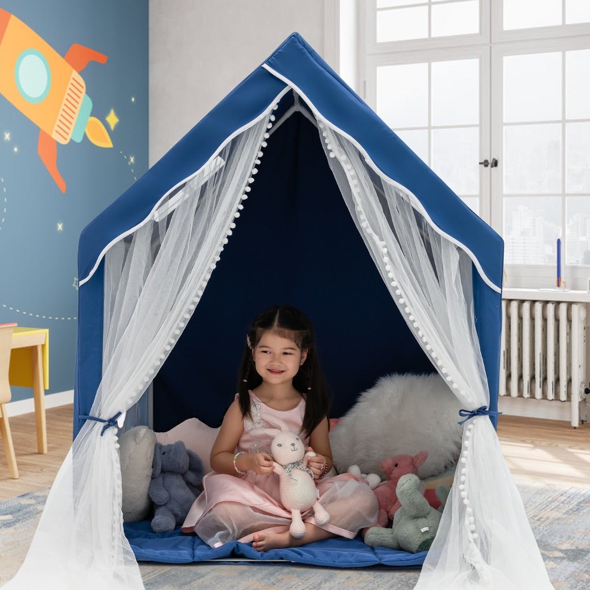 Adventure Awaits in the Large Kids Play Tent with Gauze Door