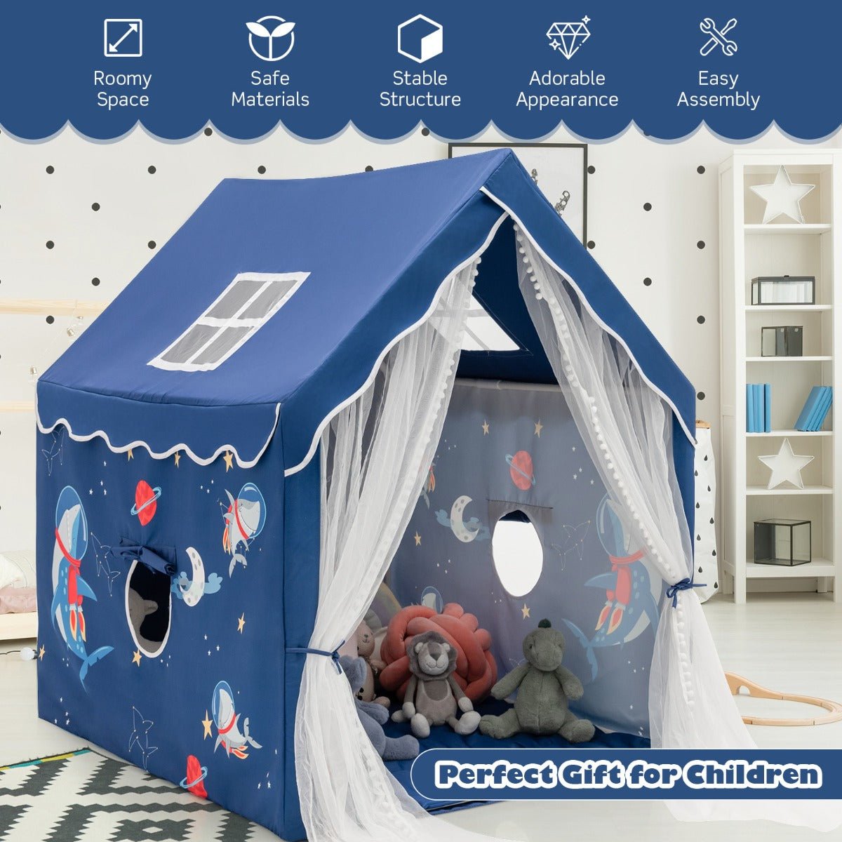 Kids Play Tent with Padded Mat & Gauze Door: A Cozy Hideaway