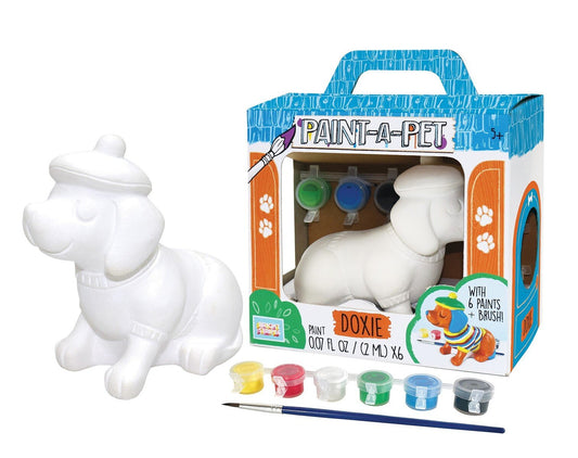 Doxie Dachshund Craft Kit for kids to paint and play, ideal for creative fun at home.