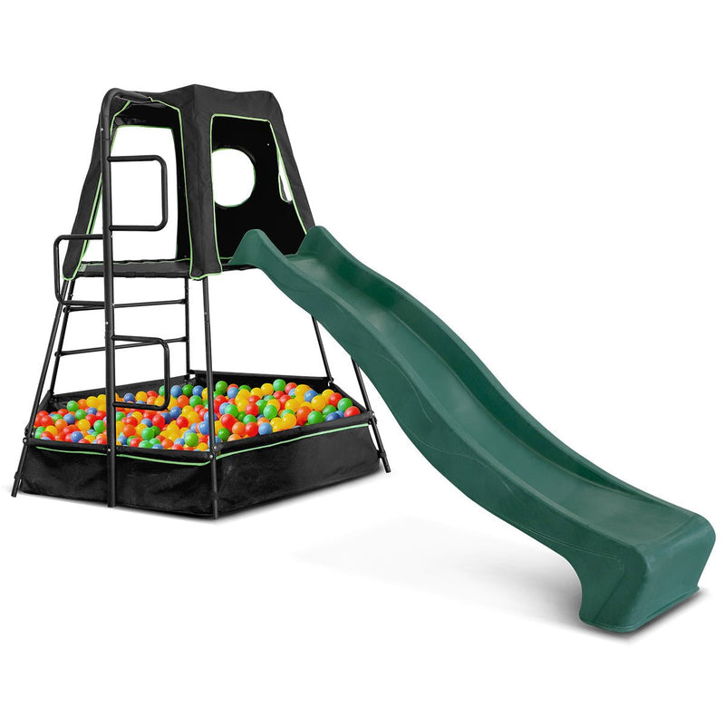 Pallas Play Tower Green Slide with Sand Pit - Outdoor Adventure
