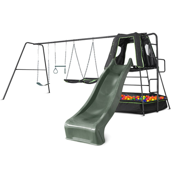 Shop Pallas Play Tower with Metal Swing Set and Slide | Kids Mega Mart