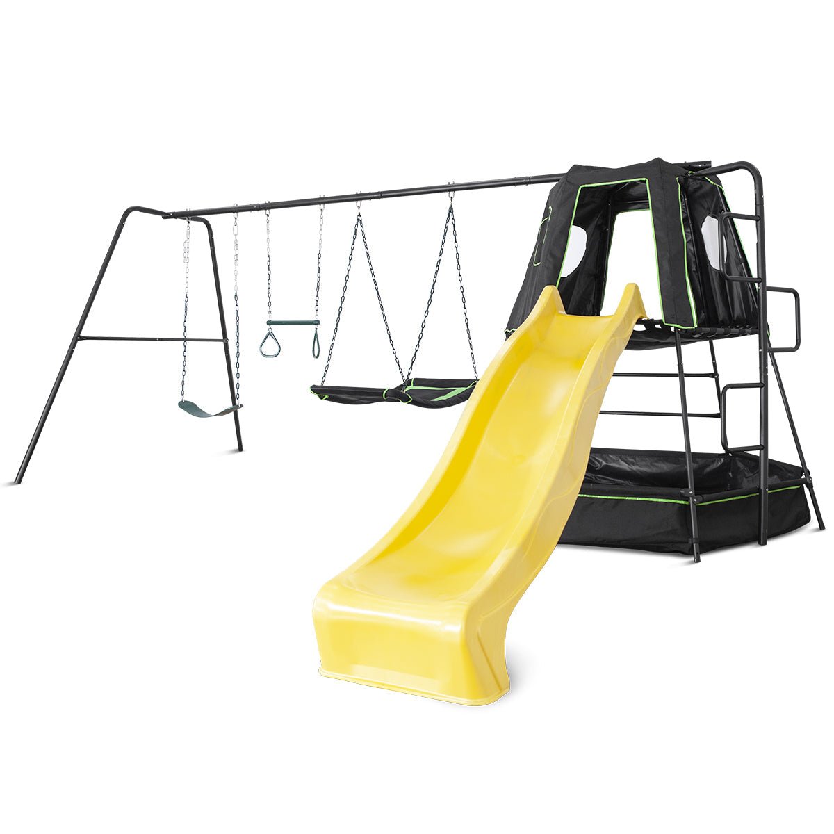 Experience Fun with Pallas Play Tower and Yellow Slide | Shop Now