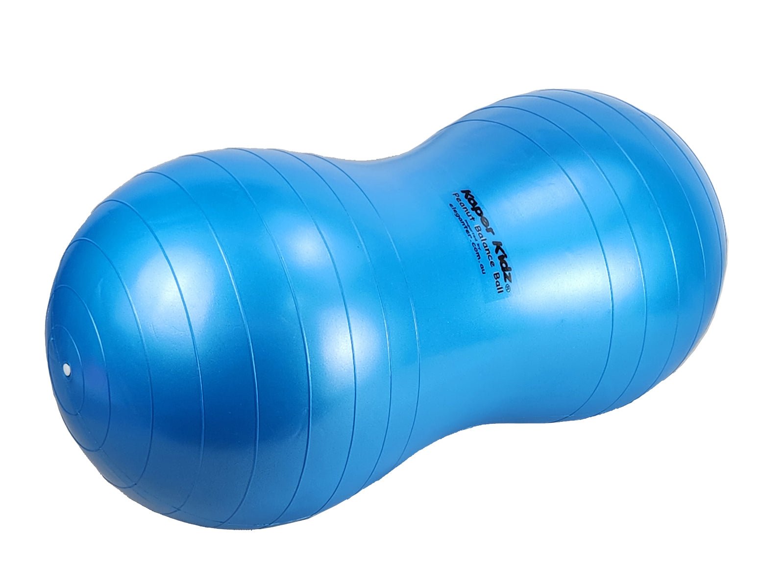 Blue Peanut Balance Ball for kids and adults - promotes balance and coordination in fun way.