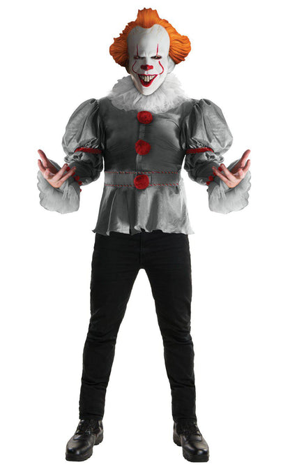 Pennywise It Deluxe Adult Costume inspired by Stephen King - perfect for Halloween.