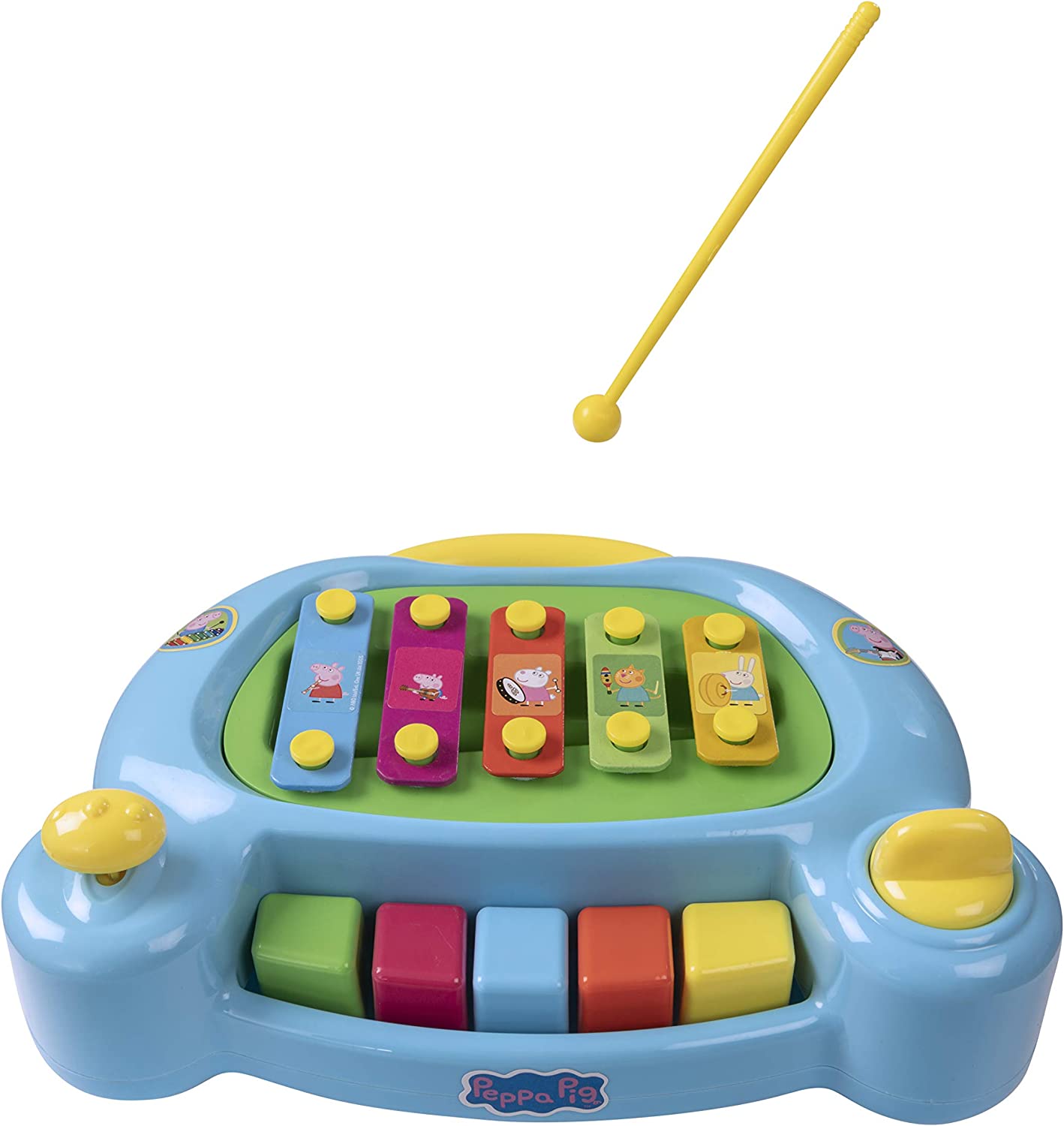 Colorful Peppa Pig toy piano for toddler musical learning and entertainment at home.