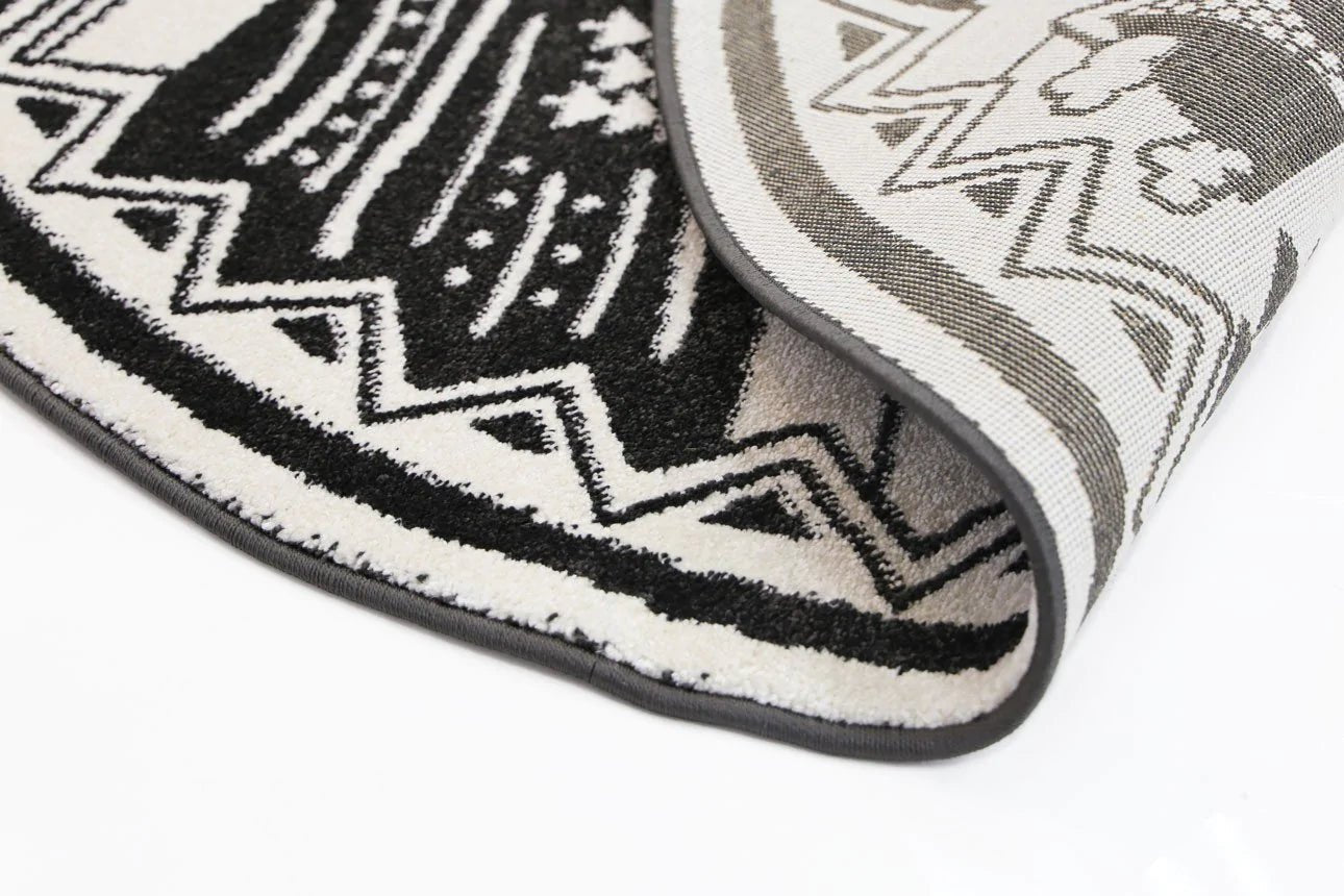 Petit Camping Adventures Black and White Kid Rug