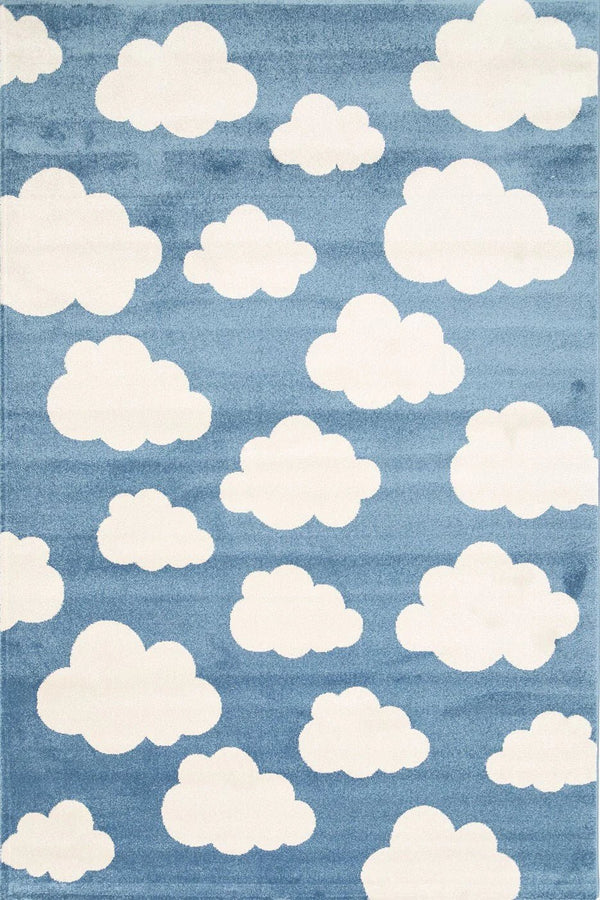 Petit Clouds Blue and White Kid Rug