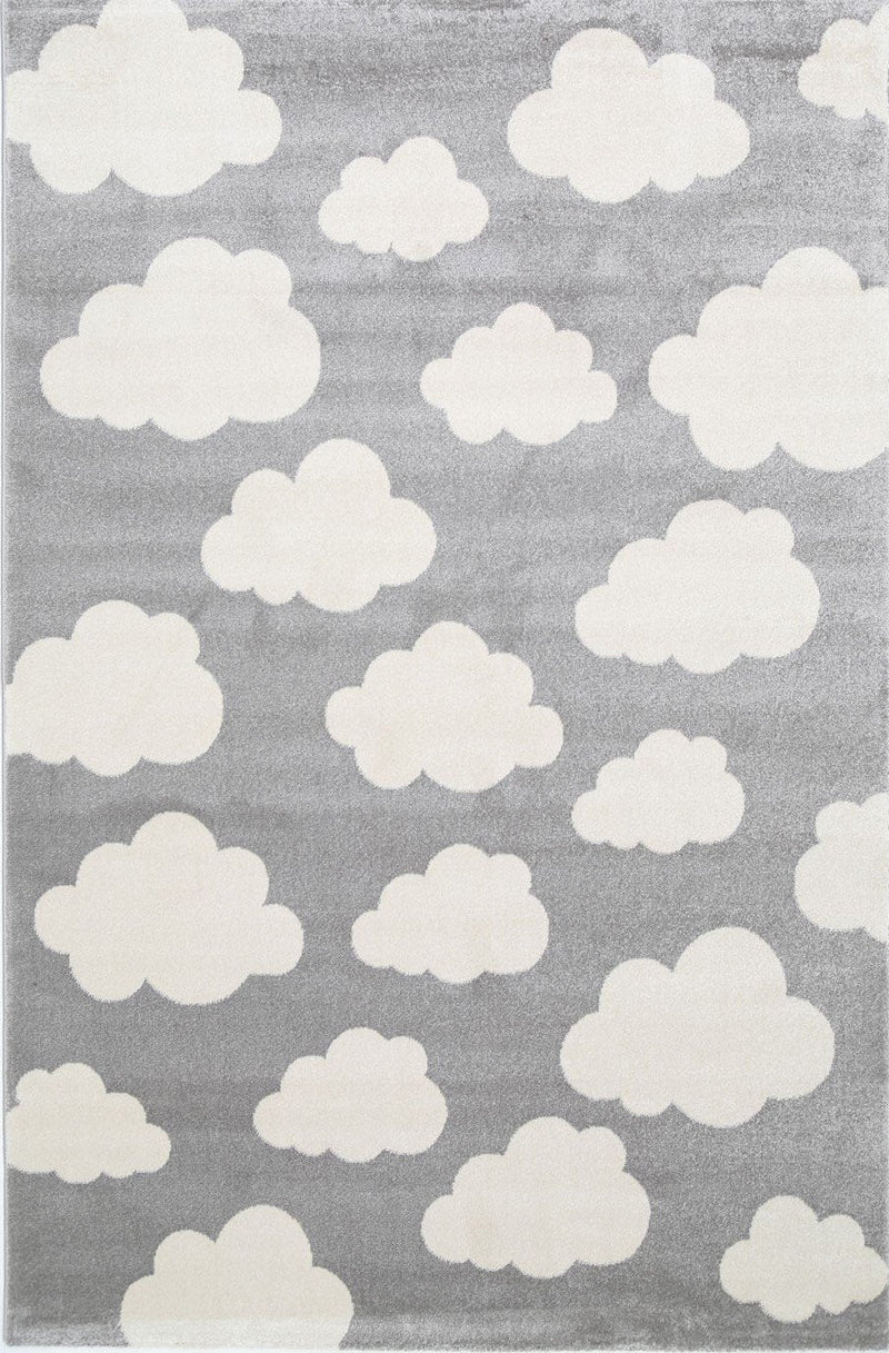 Petit Clouds Grey and White Kid Rug