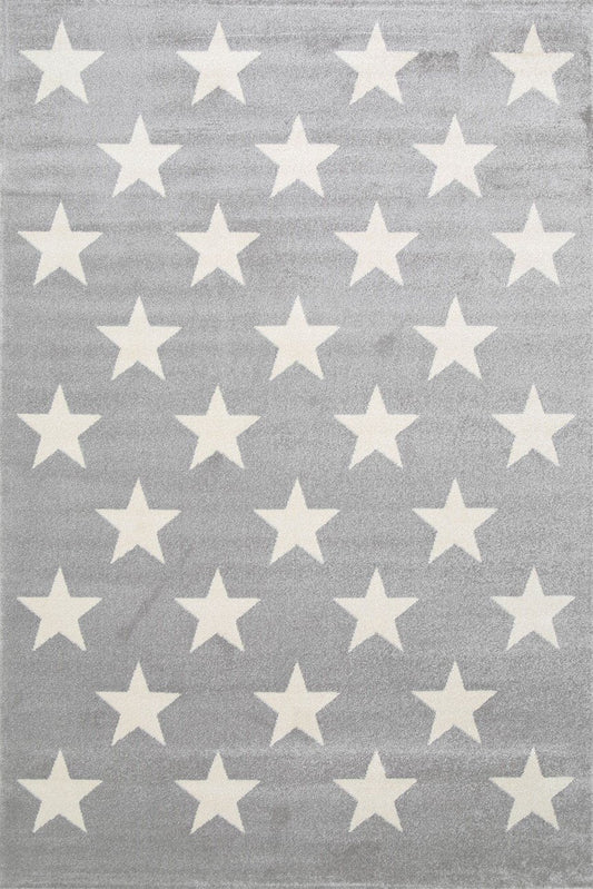 Petit Stars Light Grey and White Kids Rug, ideal for playful and stylish room decor.