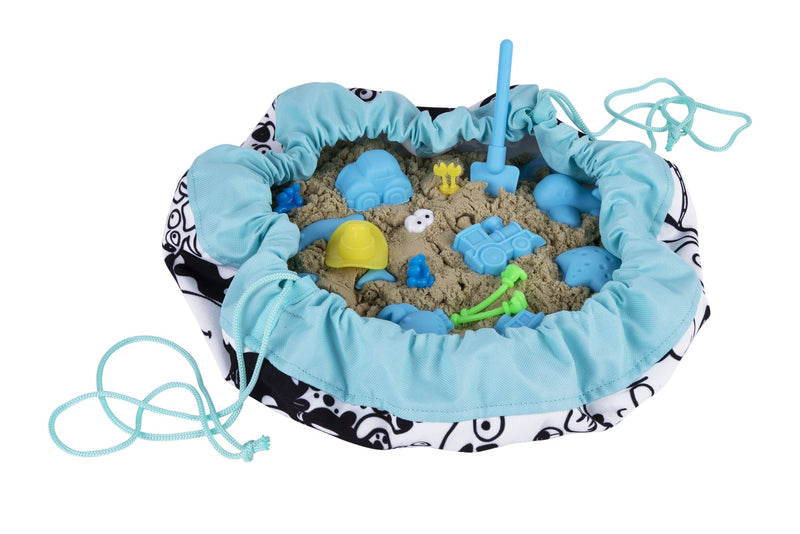 Durable and water-resistant kids’ play mat with pull string for easy storage
