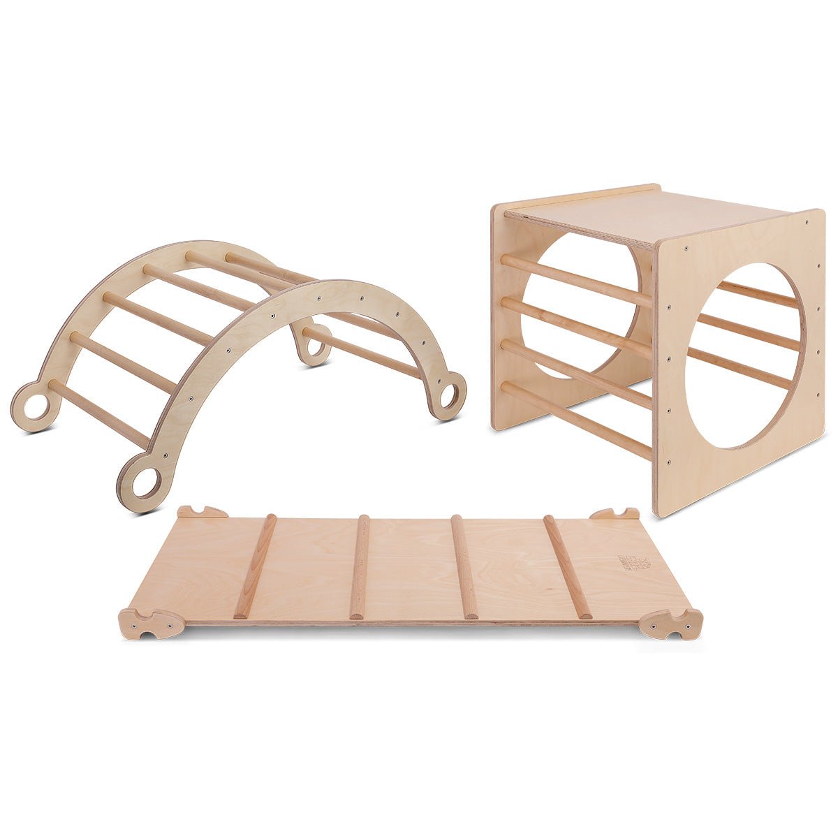 Pikler Kids Climbing Frame Set | Indoor slide for active play and exploration at home.