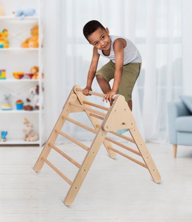 Wooden Pikler Triangle Climbing Frame | Versatile, fun play equipment for active kids at home.