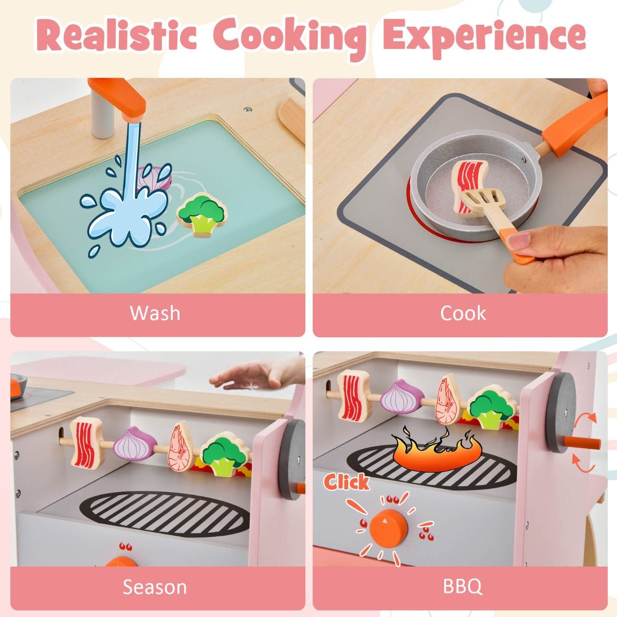 Imaginative Pink Kitchen and Restaurant Toy