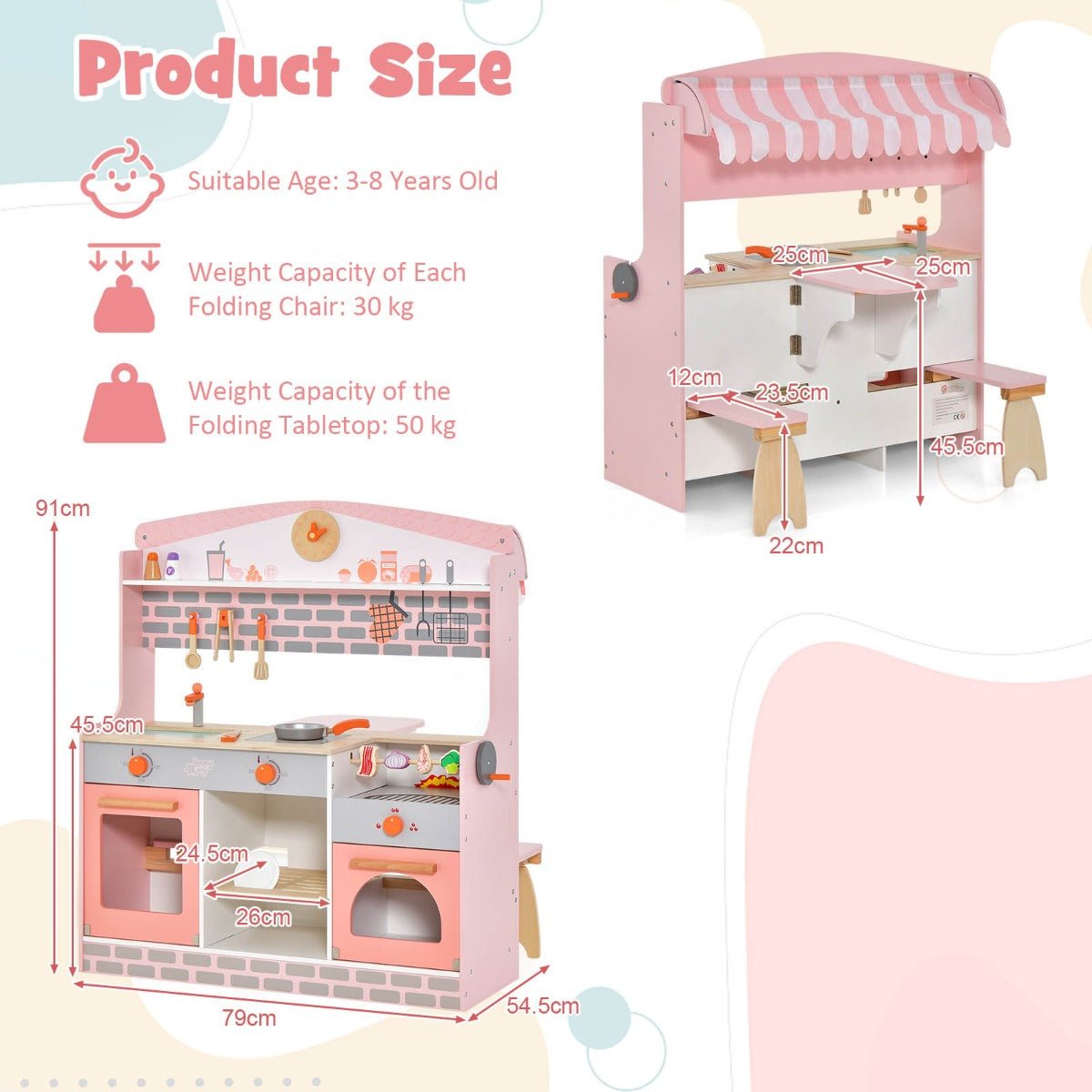 Restaurant and Kitchen Toy Set in Pink