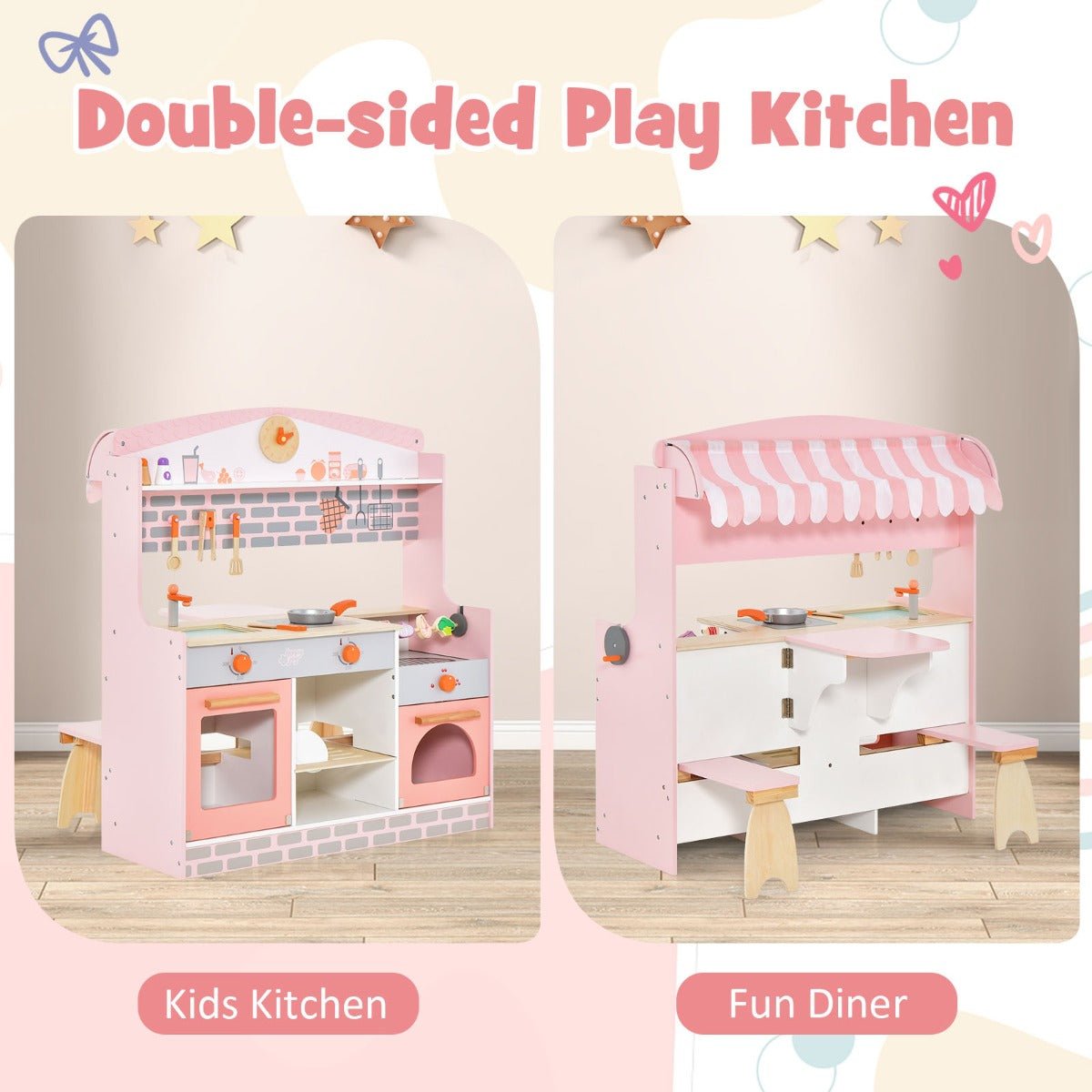 Multi-Function Pink Kitchen for Kids