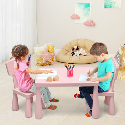 3-Piece Pink Kids Table and Chairs Set - A Place for Stories