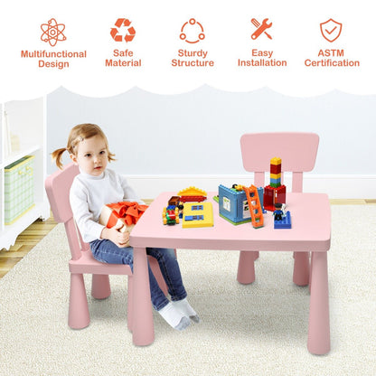 Children's Reading Corner Furniture - Pink Table and Chairs Ensemble