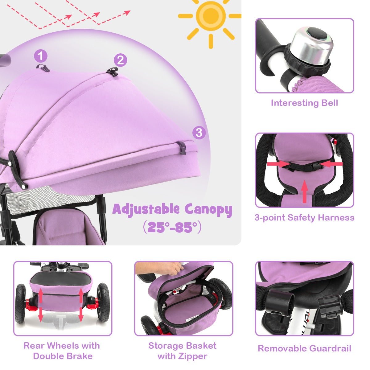 Pink Baby Stroller Tricycle: Your Baby's Joy Ride at Kids Mega Mart