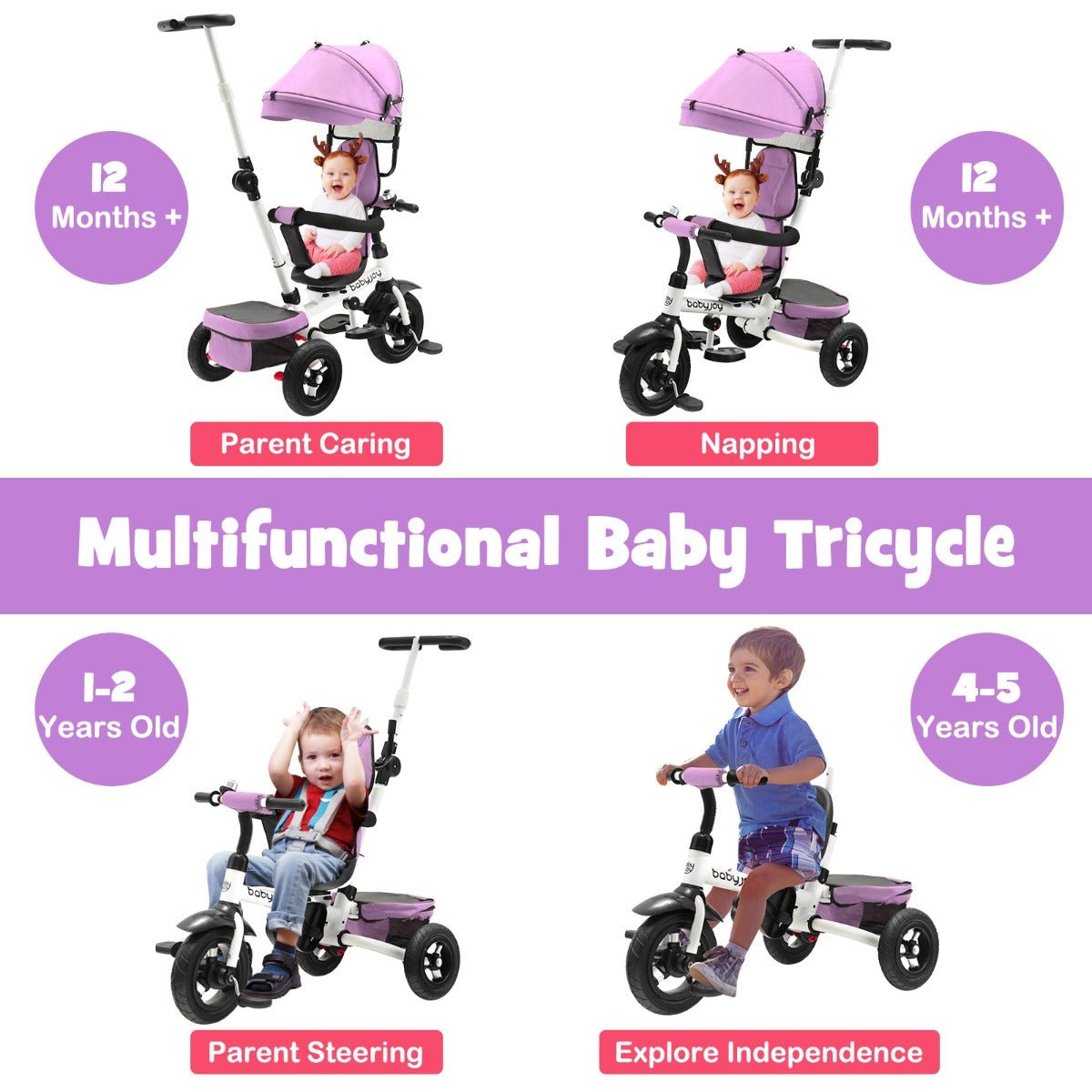Buy the Ultimate Pink Baby Stroller Tricycle for Sunny Adventures