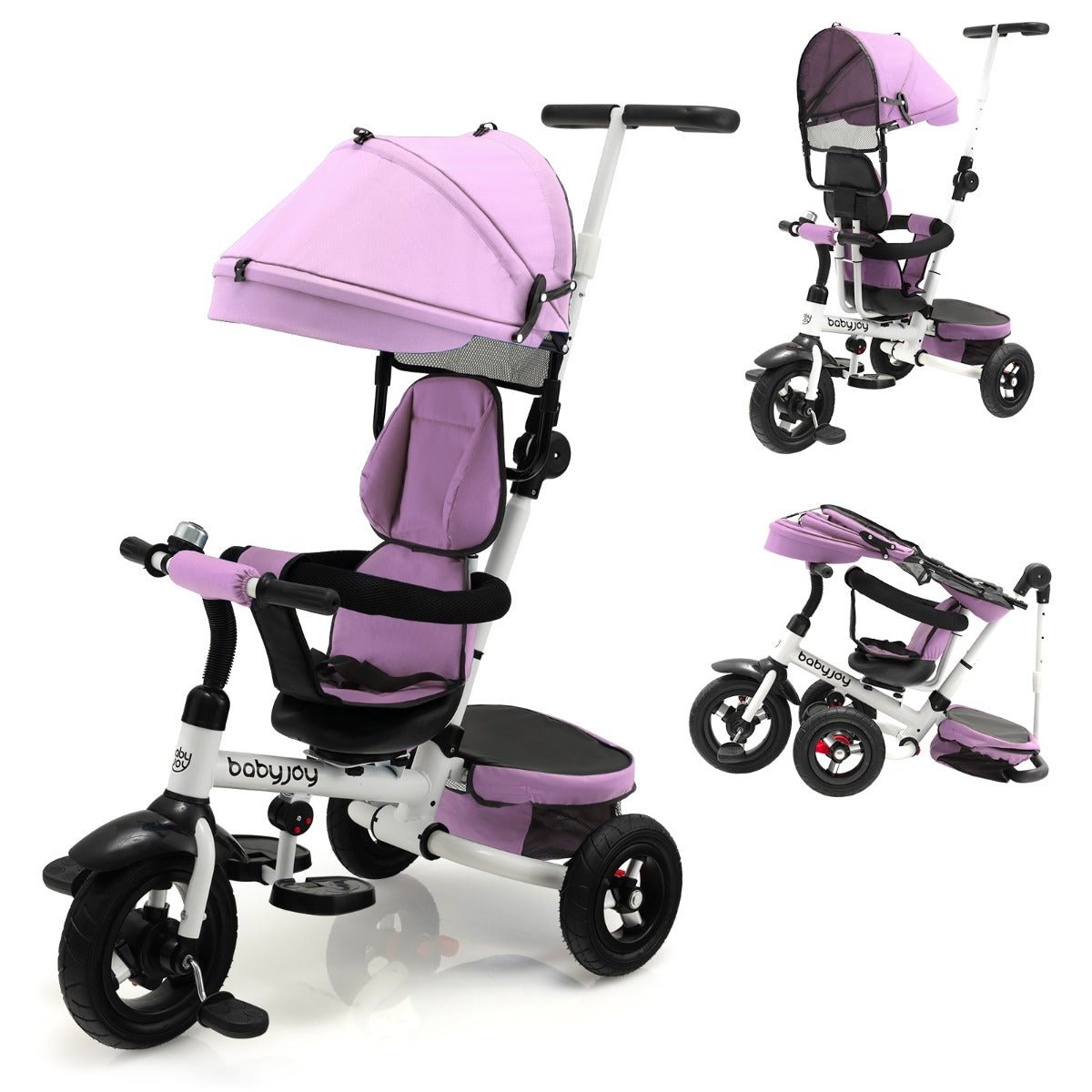Shop Pink Baby Stroller Tricycle with Sun Canopy & Reversible Seat