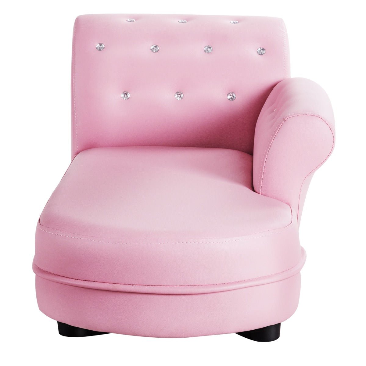 Pink Children's Sofa: PVC Leather and Embedded Crystals - Luxe Coziness