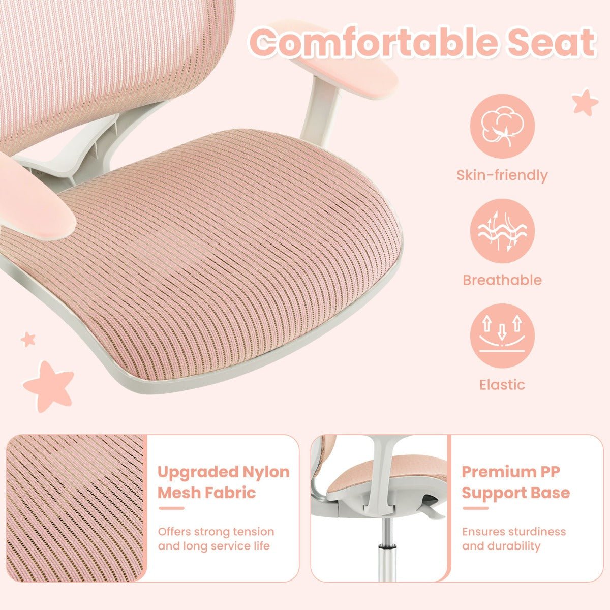 Pink Kids Office Chair: Comfort and Joy