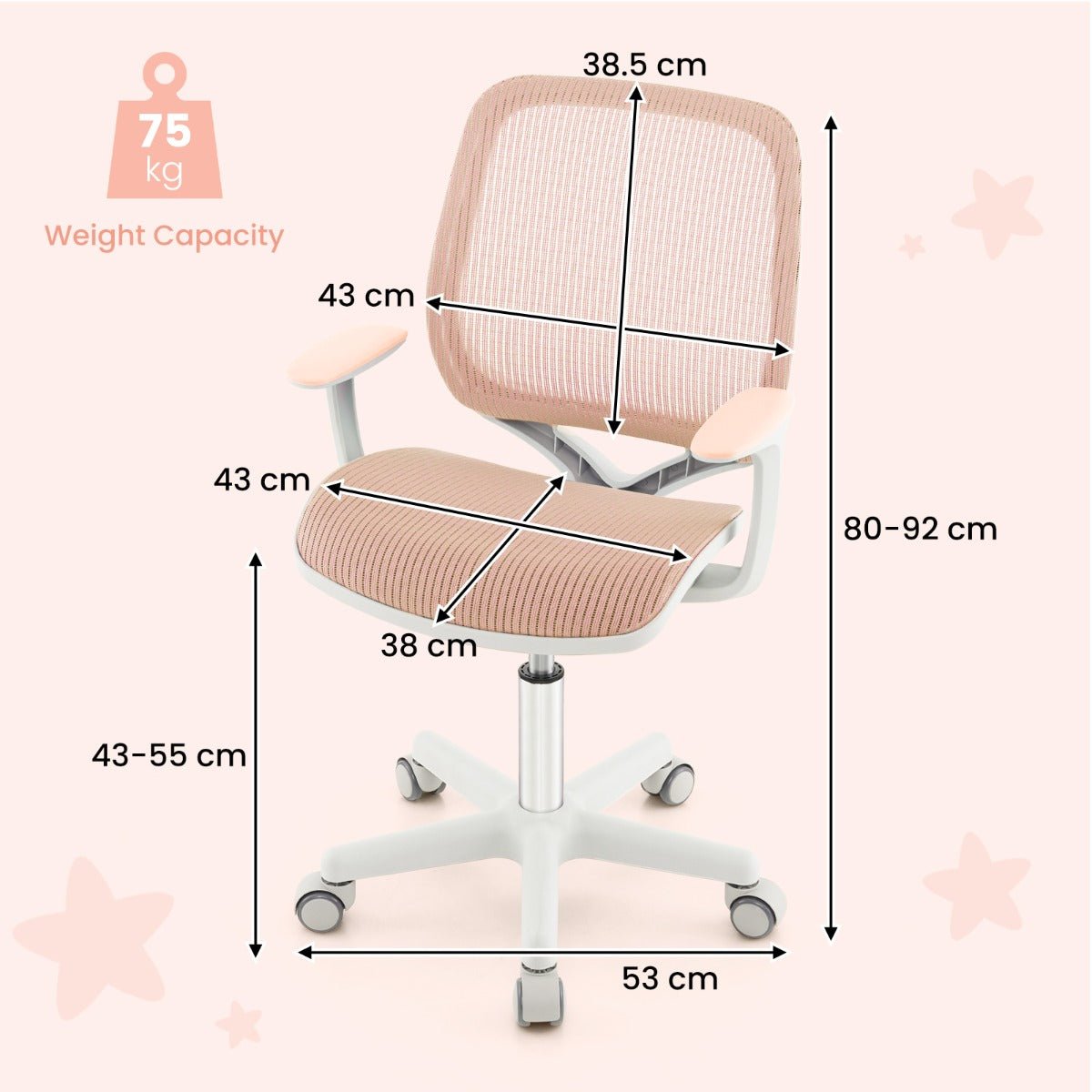 Quality and Style: Pink Kids Office Mesh Chair