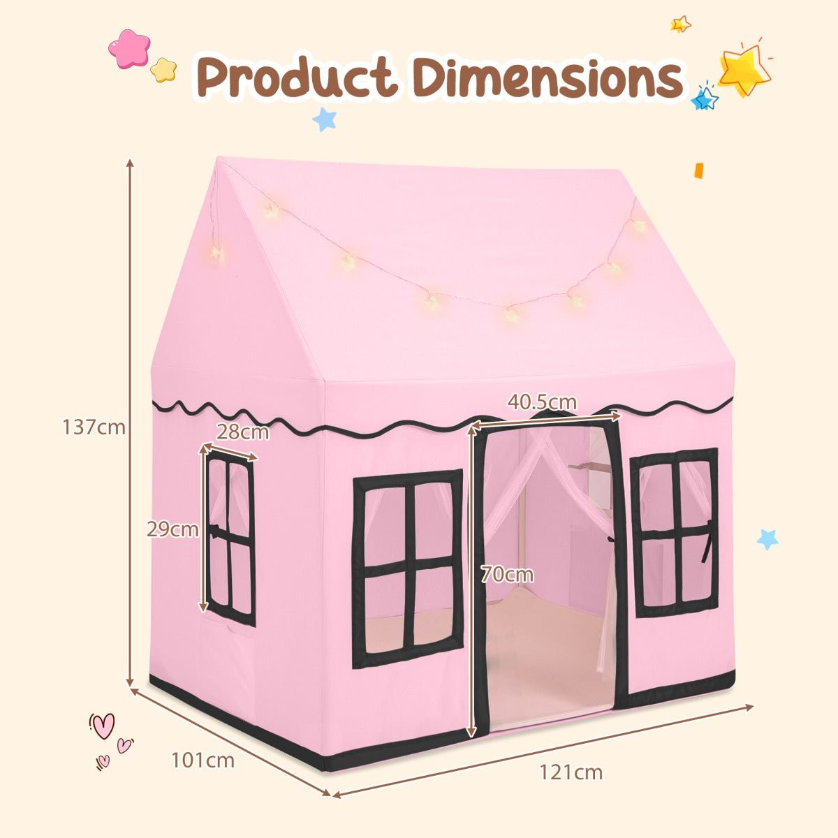 Easy Setup Pink Playhouse for Kids