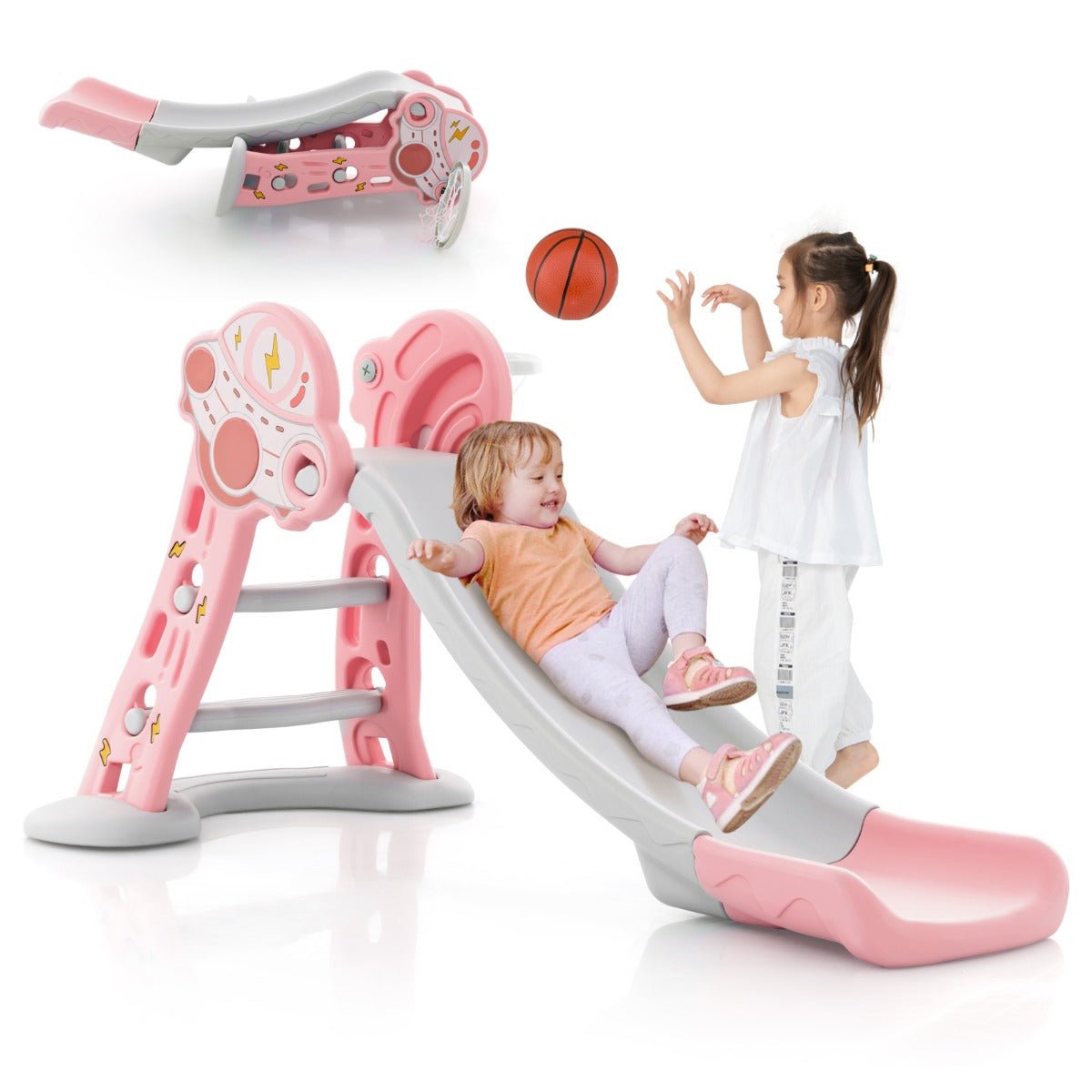 Pink Fun Slide with Basketball Action