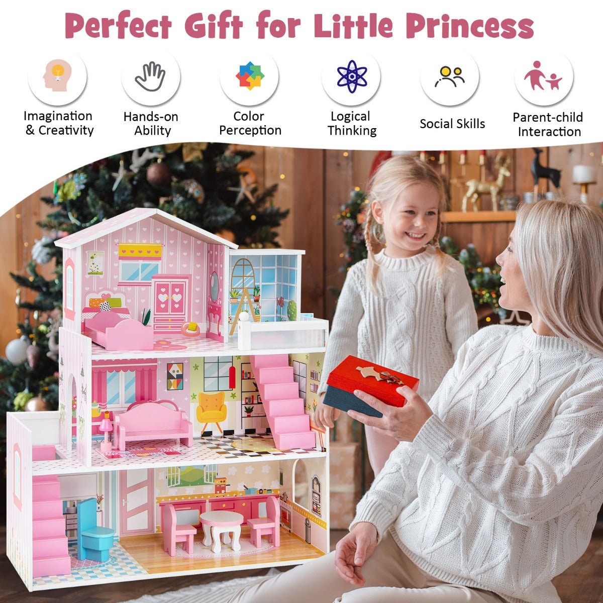 Shop Now for the Pink Wooden Dollhouse