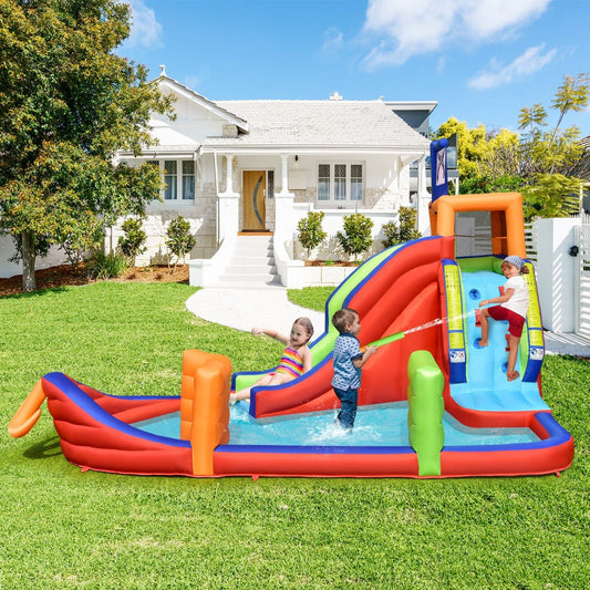 Wholesome Water Fun: Versatile 6-in-1 Inflatable Waterslide (Long Slide)