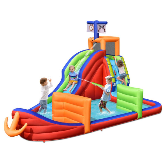 Ultimate Aquatic Adventure: 6-in-1 Inflatable Waterslide with Long Slide