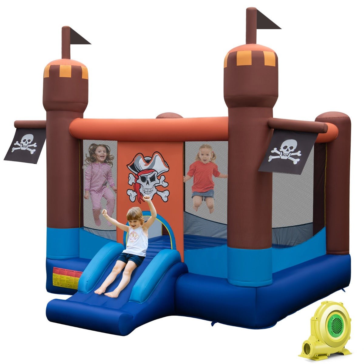 Inflatable Bounce Castle - Outdoor Fun with Large Bounce Area and Hoop