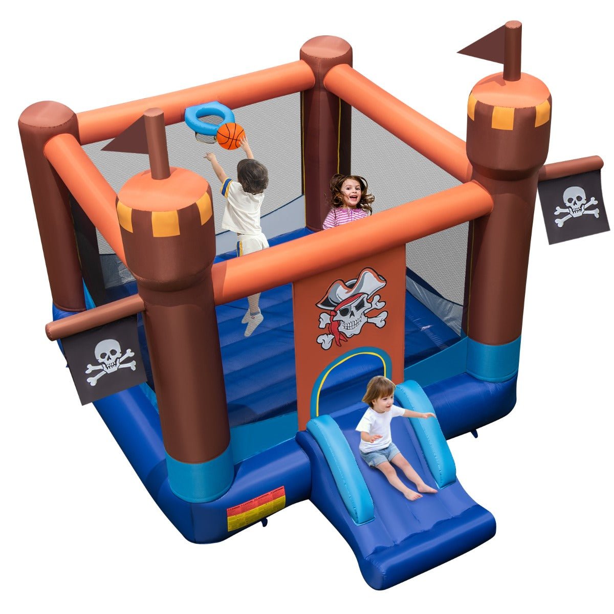 Inflatable Bounce Castle - Bounce, Play, and Shoot Hoops Outdoors