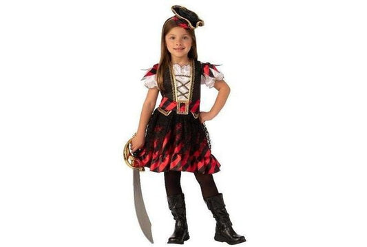 Kids Pirate Princess Costume Set with Hat and Belt for imaginative play at home.