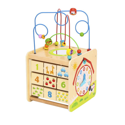 Farm-themed play cube centre for kids interactive fun and learning at home.