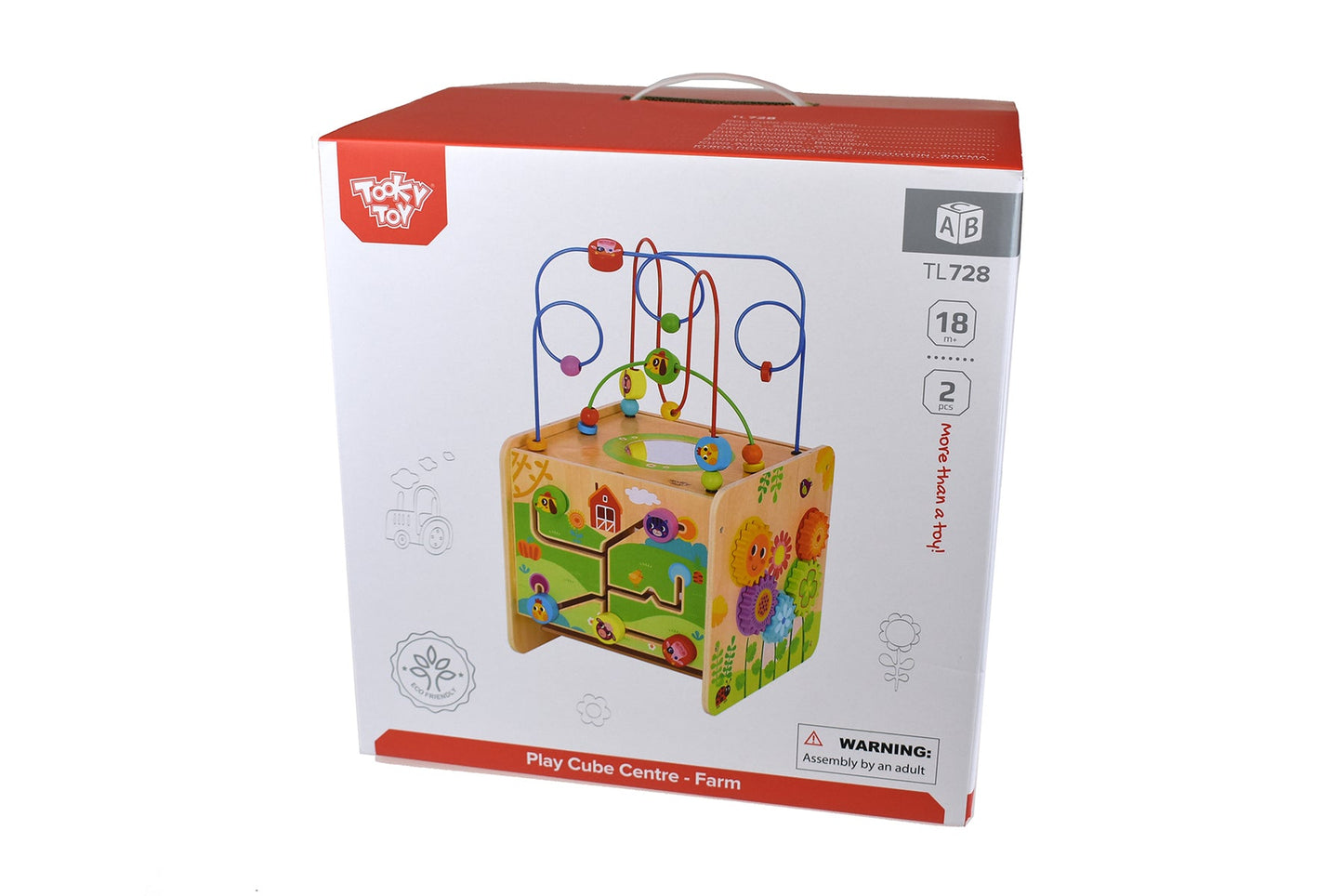 Farm-themed play cube centre for kids imaginative play and learning activities at home.