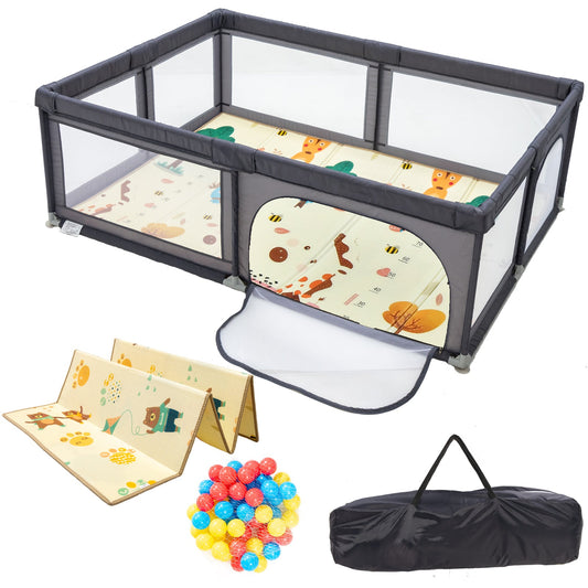 Shop 206 x 146cm Baby Playpen As Activity Centre Black