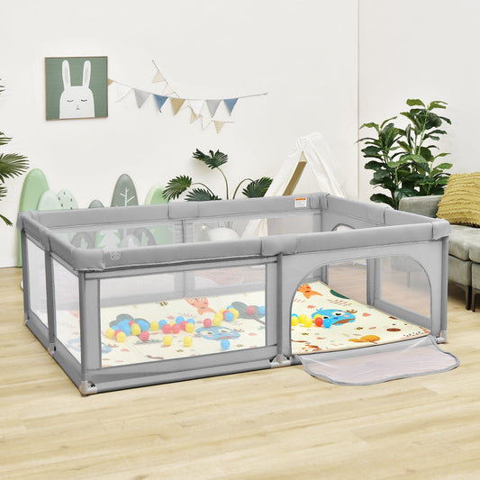 Spacious Grey Baby Playpen