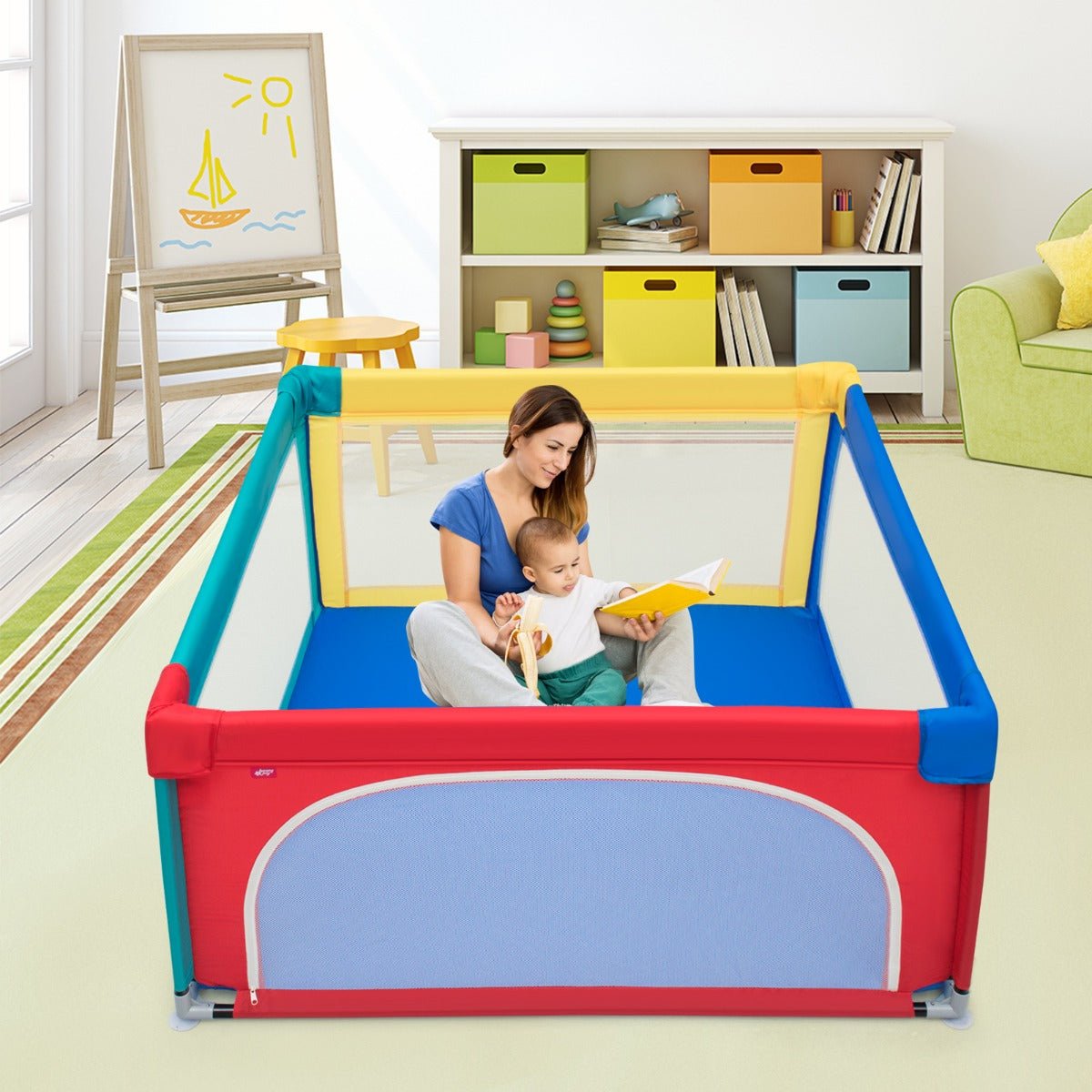 Playpen for Baby and Toddler Safety: Multicolour Activity Fence with 50 Ocean Balls