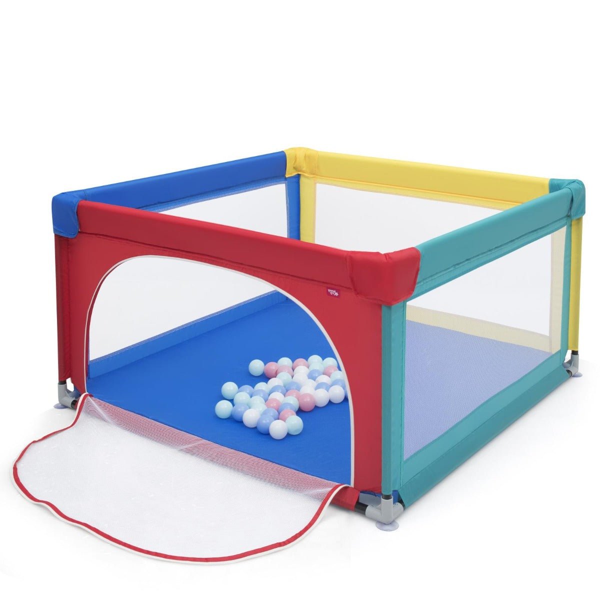 Multicolour Playpen for Babies and Toddlers with Safety Activity Fence and 50 Ocean Balls