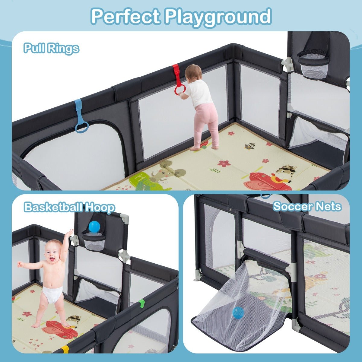 Enhance Playtime with the Dark Grey Playpen - Buy Now!