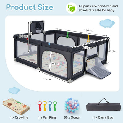 Dark Grey Playpen - Endless Entertainment from Kids Mega Mart