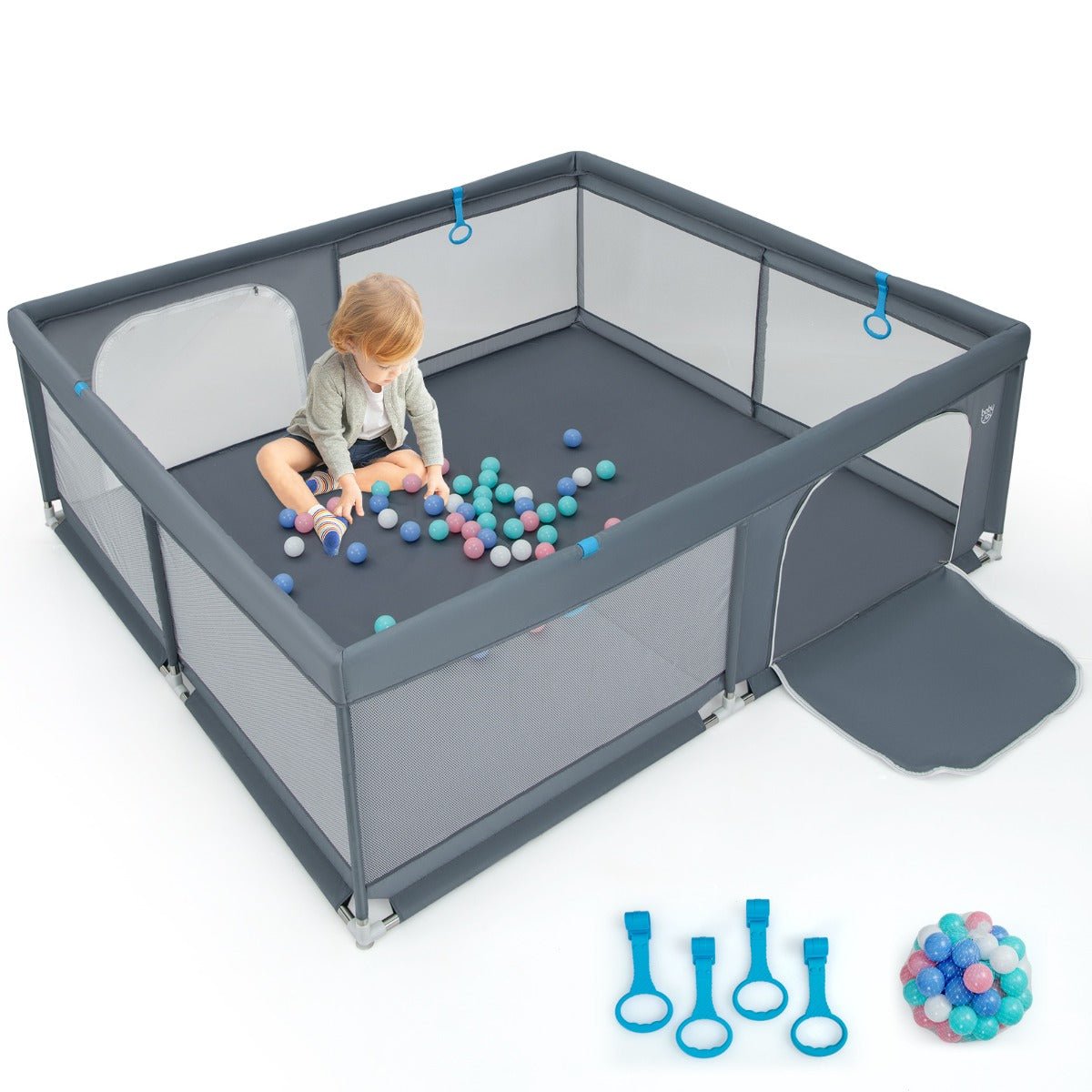 Soft Grey Baby & Toddler Play Pen Delight
