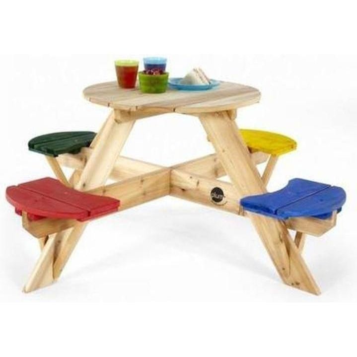 Plum Circular Picnic Table with coloured seats