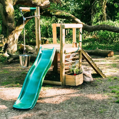 Plum Woodland Treehouse | Eco-Centre Garden Playhouse with Slide