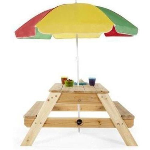 Buy Plum Picnic Table with Umbrella Wood Australia
