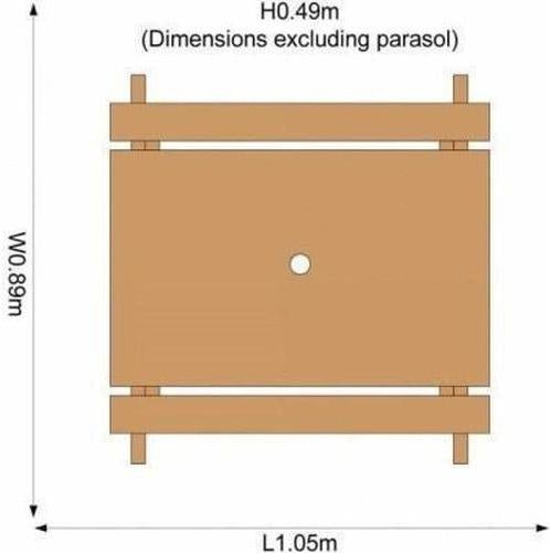 Measurements Plum Play Picnic Table with Umbrella Natural Timber Australia