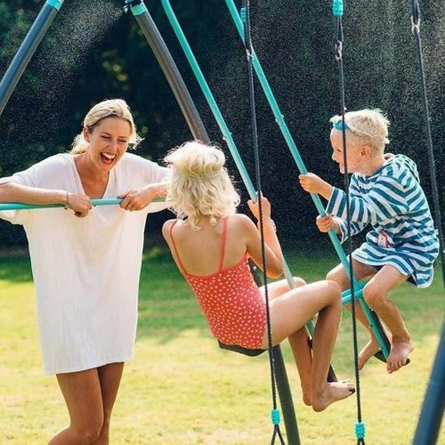 Plum Metal Double Swing set with Glider and Mist Outdoor Toy For kids